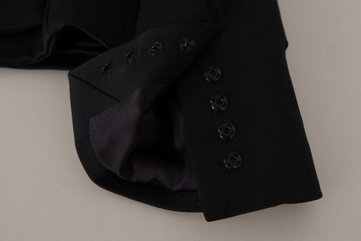 Dolce & Gabbana Schwarze Slim Fit Jacke mit langen Ärmeln und Schnappverschluss