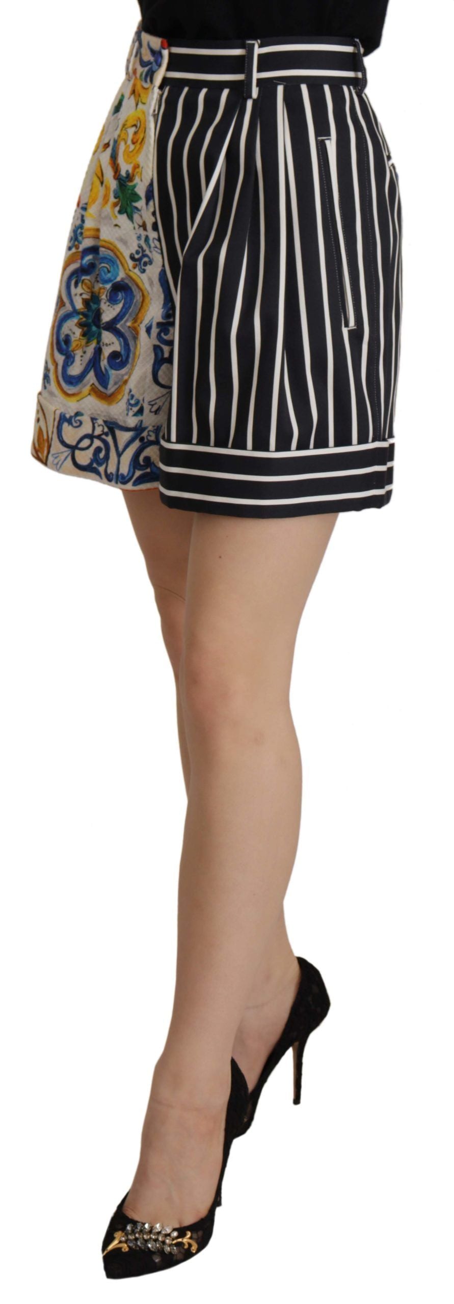 Dolce & Gabbana Mehrfarbig gestreifte Majolika-Bermudashorts