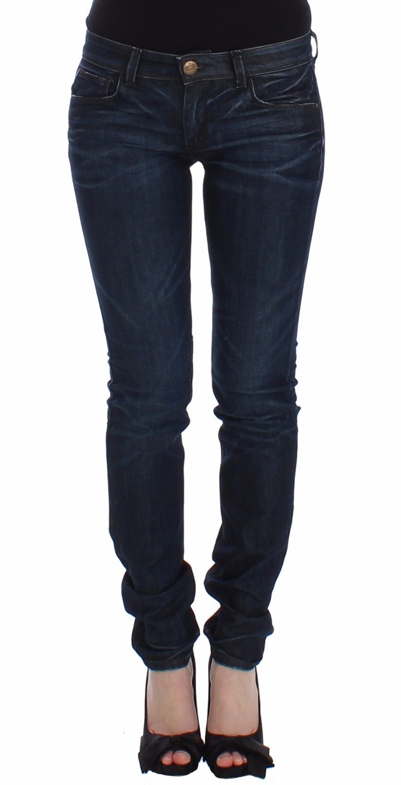 Ermanno Scervino Blaue Slim Jeans Denim-Hosen Skinny Leg Stretch