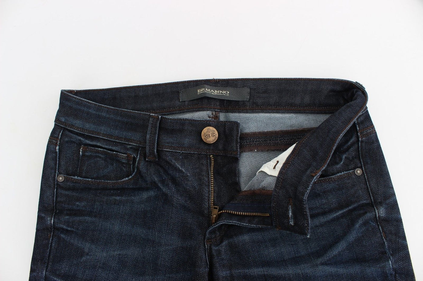 Ermanno Scervino Blaue Slim Jeans Denim-Hosen Skinny Leg Stretch