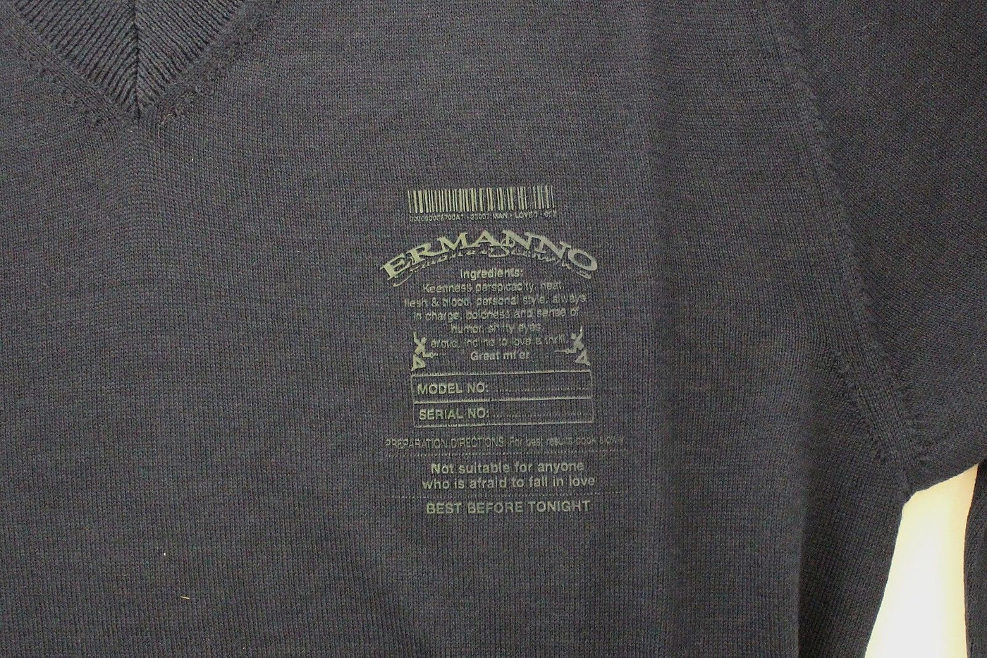 Ermanno Scervino Blauer Pullover mit V-Ausschnitt aus einer Wollmischung