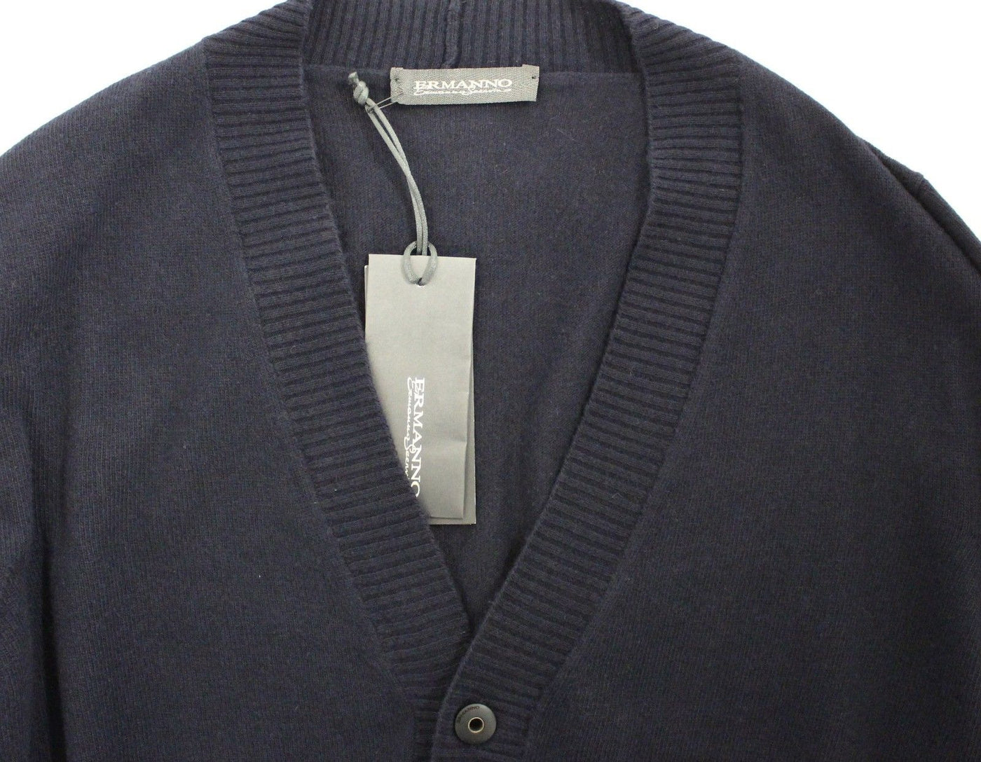 Ermanno Scervino Blaue Woll-Kaschmir-Strickjacke Pullover