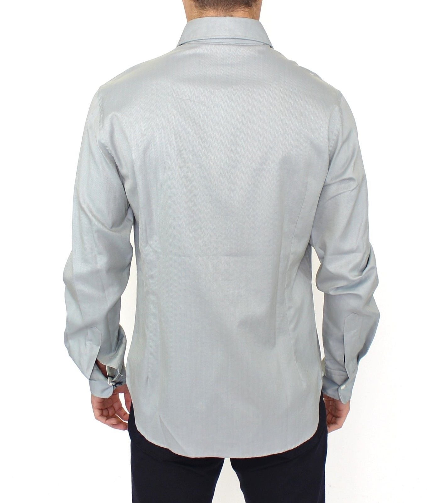 Ermanno Scervino Graues Langarmhemd aus Baumwolle Casual Top
