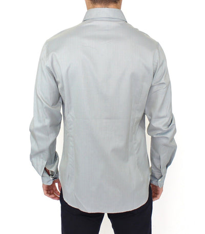 Ermanno Scervino Graues Langarmhemd aus Baumwolle Casual Top