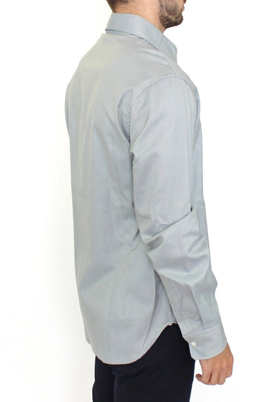 Ermanno Scervino Graues Langarmhemd aus Baumwolle Casual Top