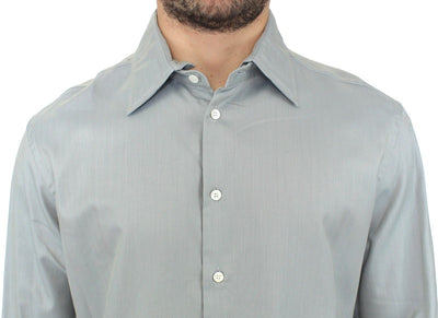 Ermanno Scervino Graues Langarmhemd aus Baumwolle Casual Top