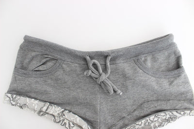 Ermanno Scervino Dessous Graue Mini Shorts Nachtwäsche Hotpants