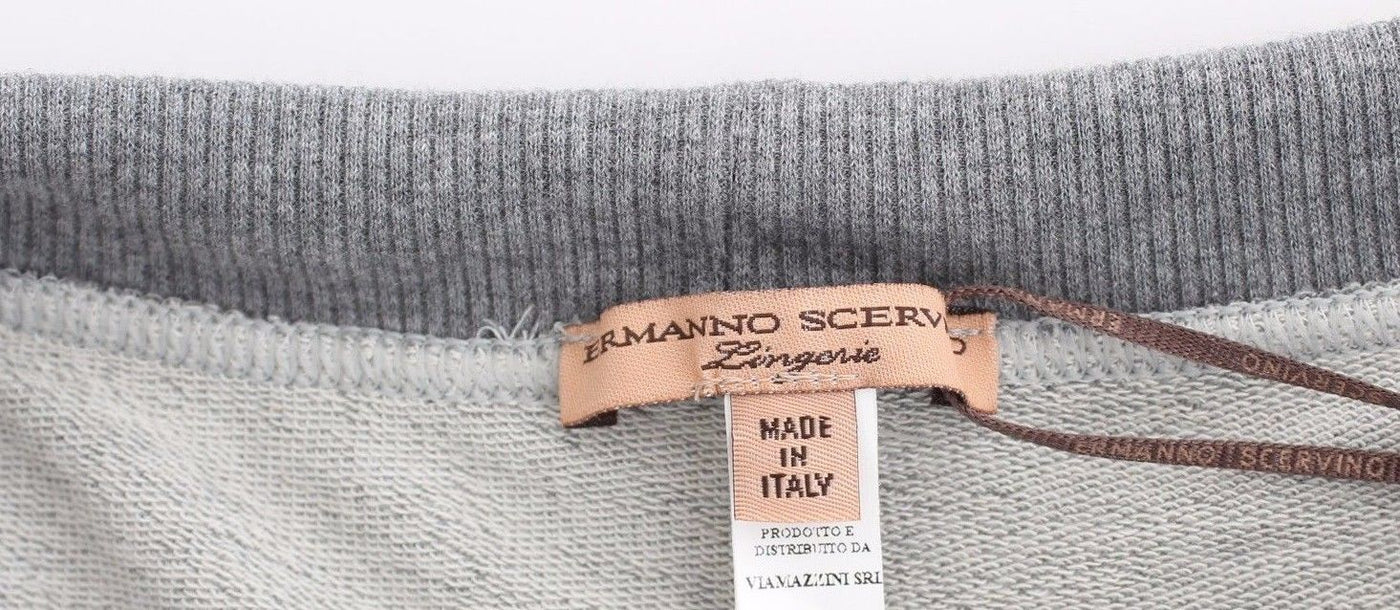 Ermanno Scervino Dessous Graue Mini Shorts Nachtwäsche Hotpants