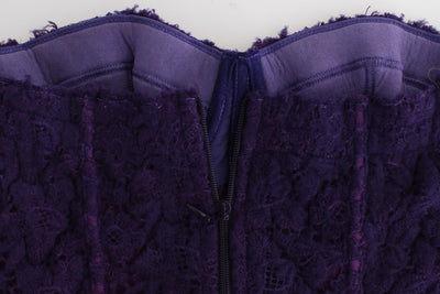 Ermanno Scervino Dessous Lila Korsett Bustier Top Florale Spitze