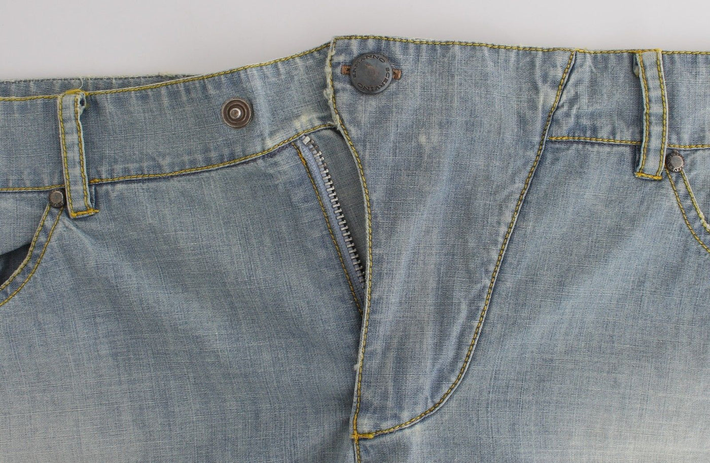 Ermanno Scervino Beachwear Blau Denim City Casual Kleid Shorts