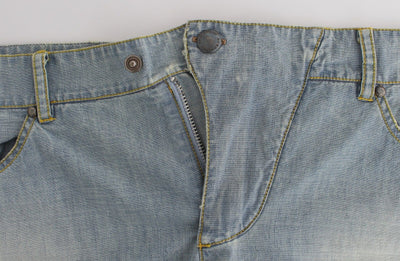 Ermanno Scervino Beachwear Blau Denim City Casual Kleid Shorts