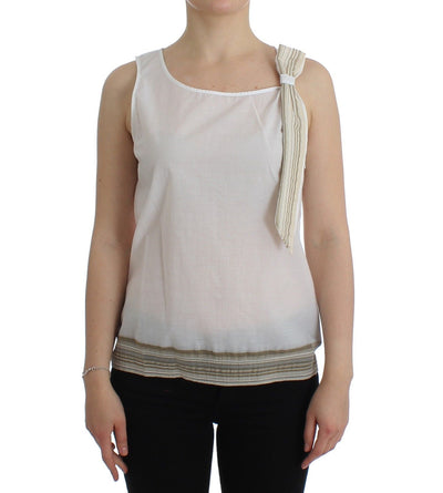 Ermanno Scervino Weißes Top Bluse Tank Shirt ärmellos