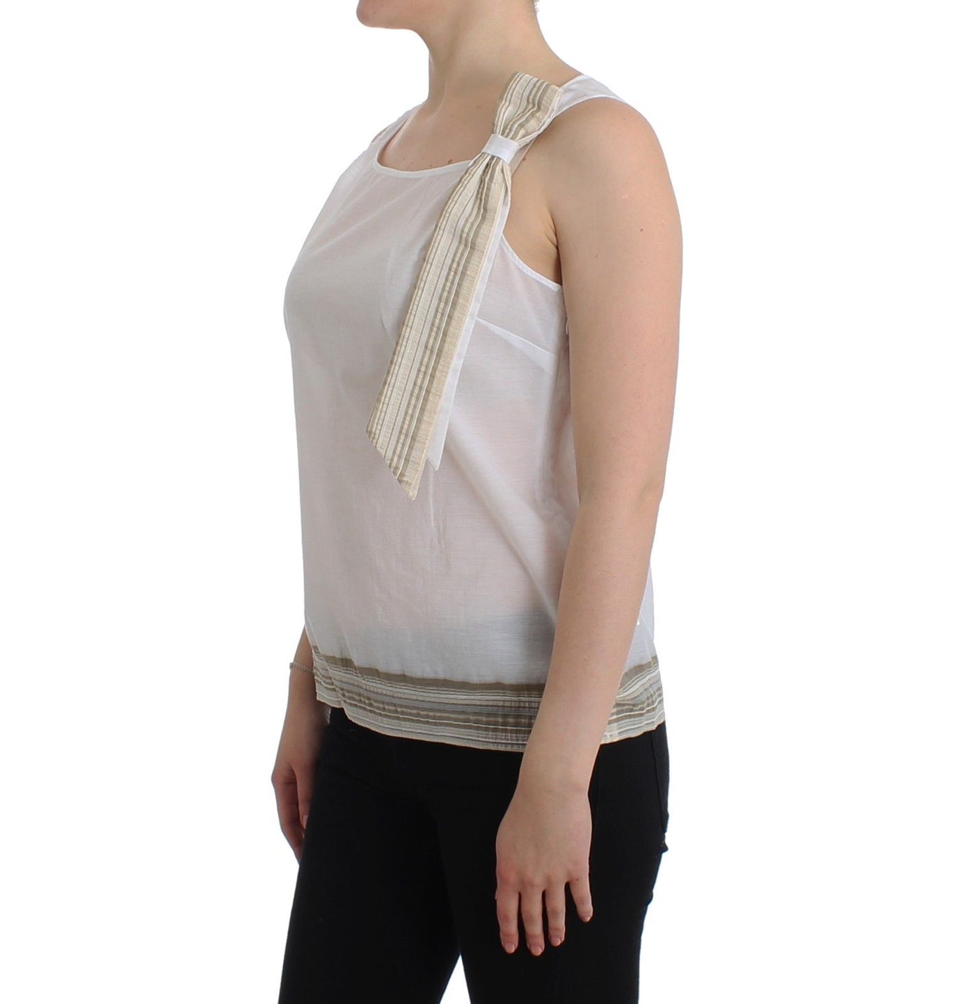 Ermanno Scervino Weißes Top Bluse Tank Shirt ärmellos