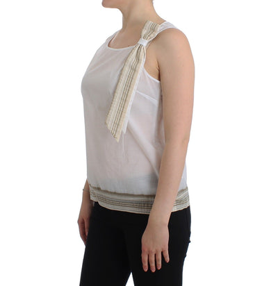 Ermanno Scervino Weißes Top Bluse Tank Shirt ärmellos