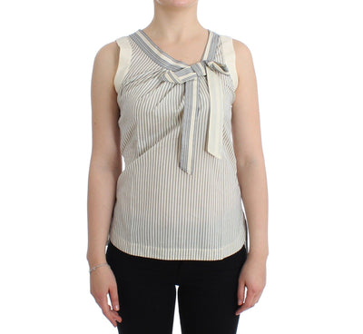 Ermanno Scervino Beachwear Gestreiftes Top Bluse Shirt Schleife Tank