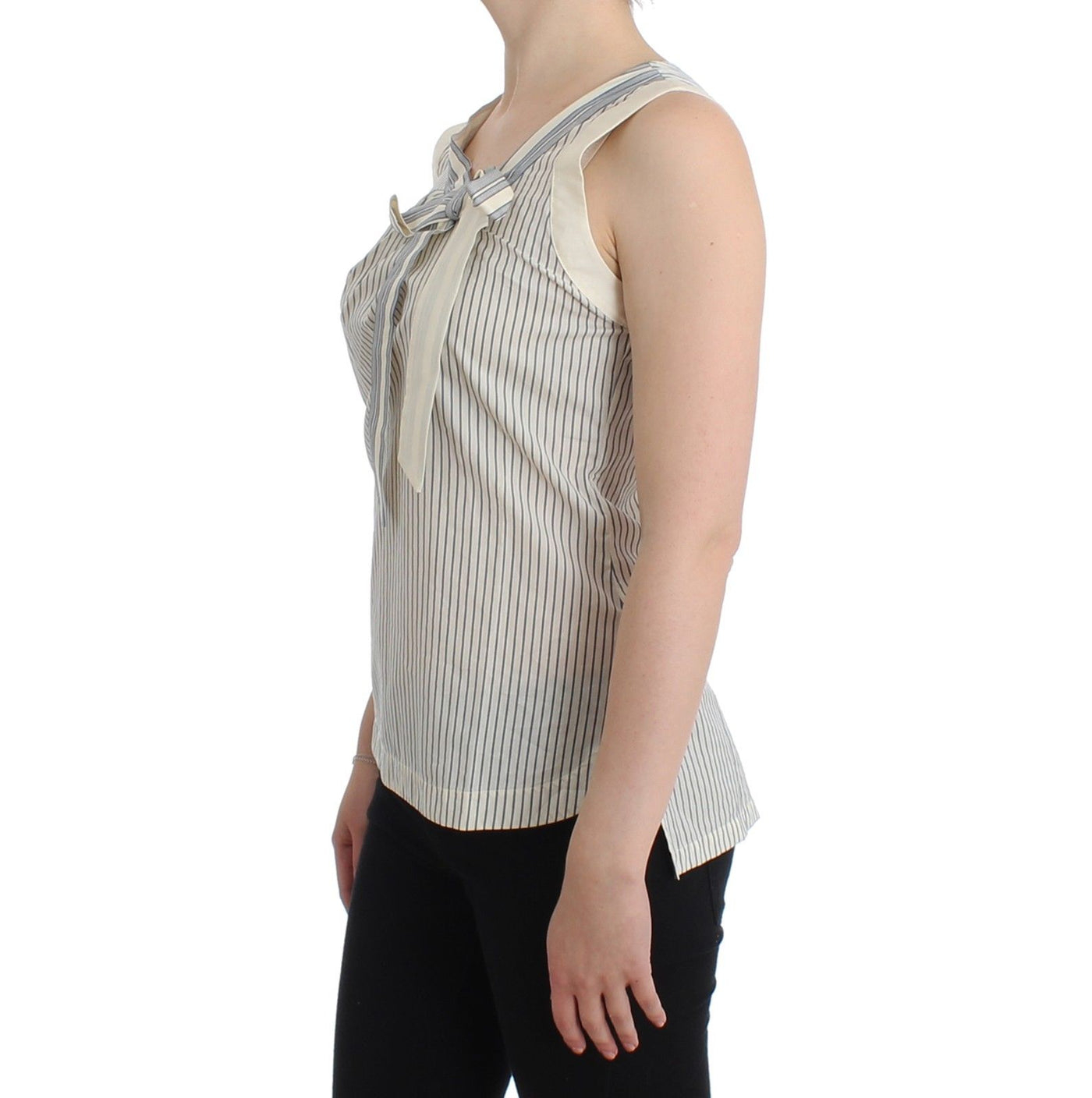 Ermanno Scervino Beachwear Gestreiftes Top Bluse Shirt Schleife Tank