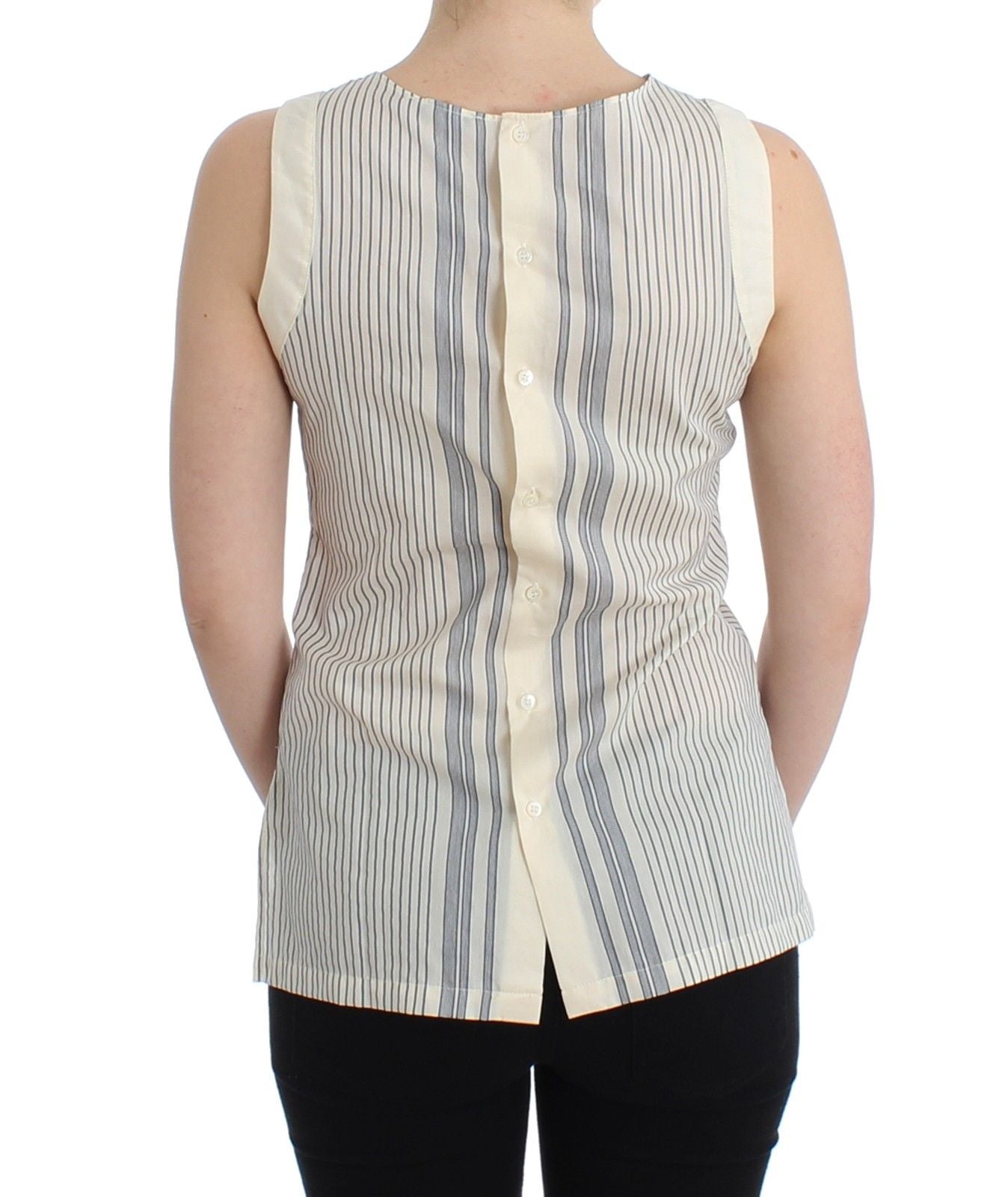 Ermanno Scervino Beachwear Gestreiftes Top Bluse Shirt Schleife Tank