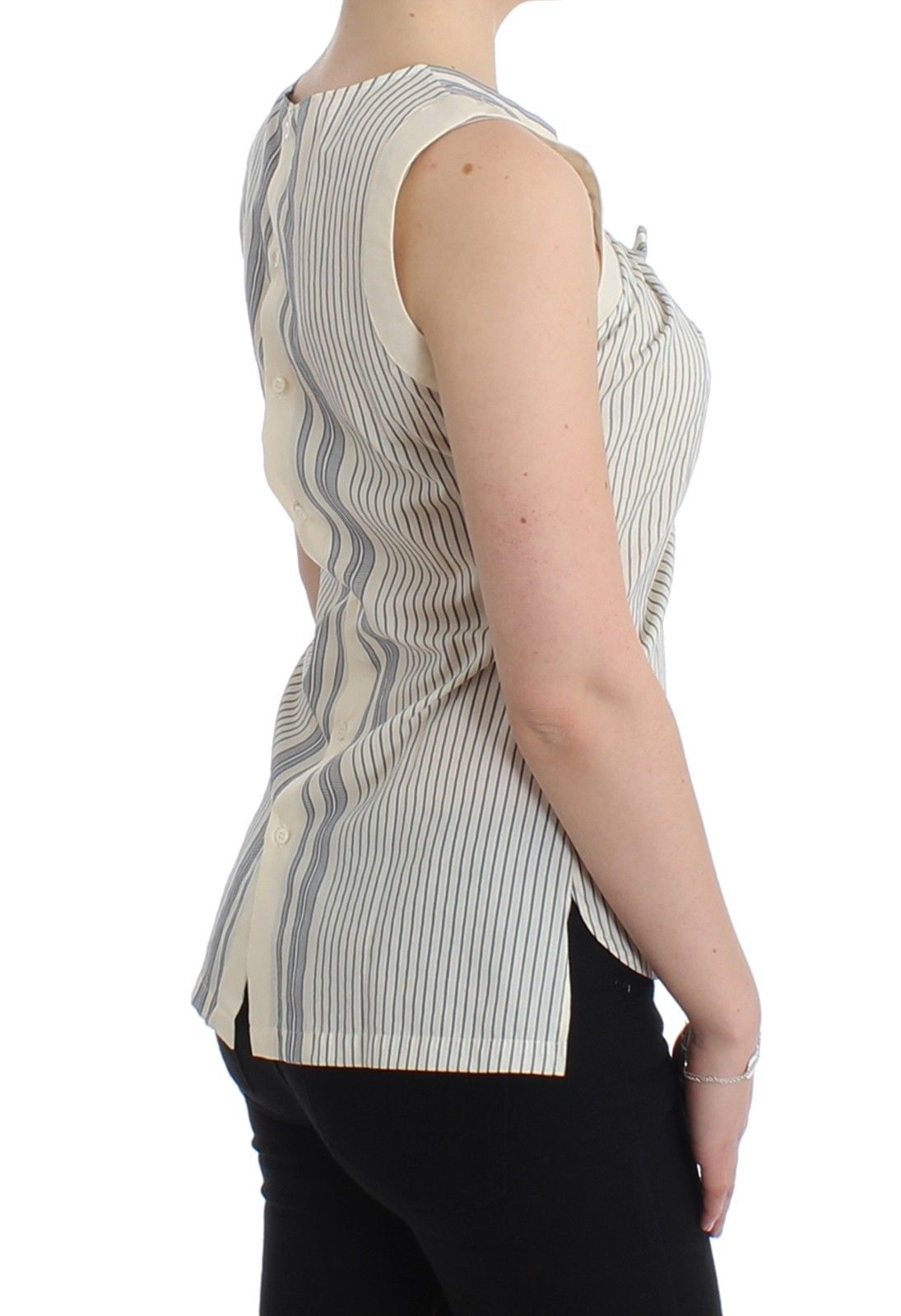 Ermanno Scervino Beachwear Gestreiftes Top Bluse Shirt Schleife Tank