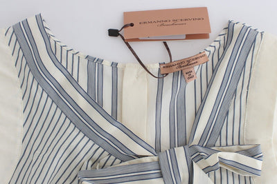 Ermanno Scervino Beachwear Gestreiftes Top Bluse Shirt Schleife Tank