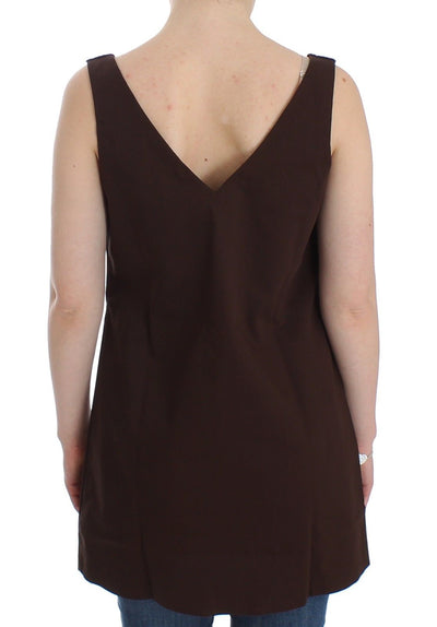 Ermanno Scervino Beachwear Braunes Stretch-Tunikakleid aus Baumwolle