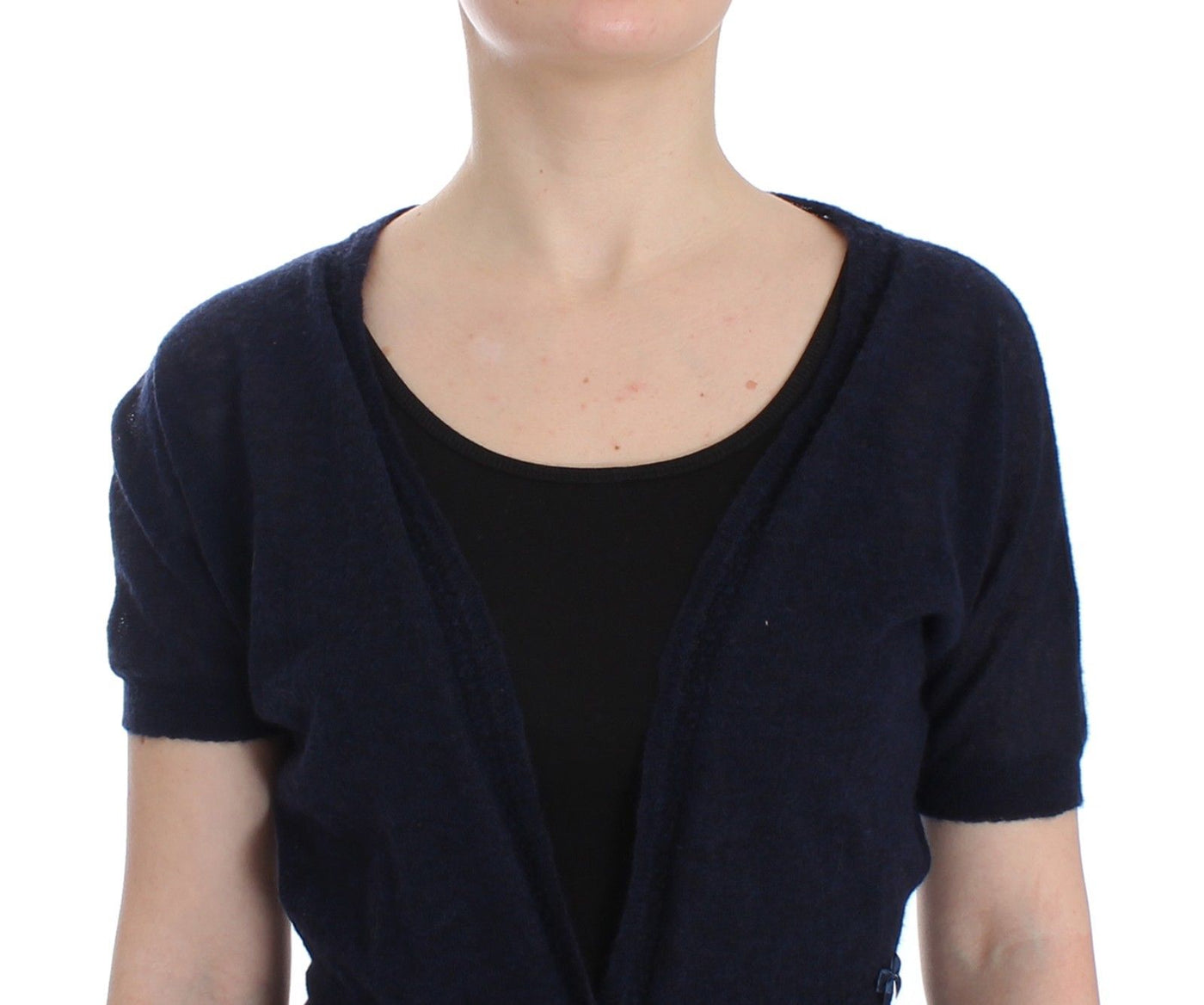 Ermanno Scervino Blauer Wollpullover Cardigan stricken