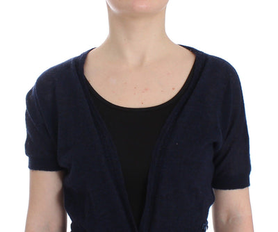 Ermanno Scervino Blauer Wollpullover Cardigan stricken