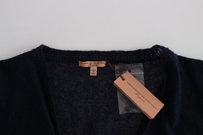 Ermanno Scervino Blauer Wollpullover Cardigan stricken