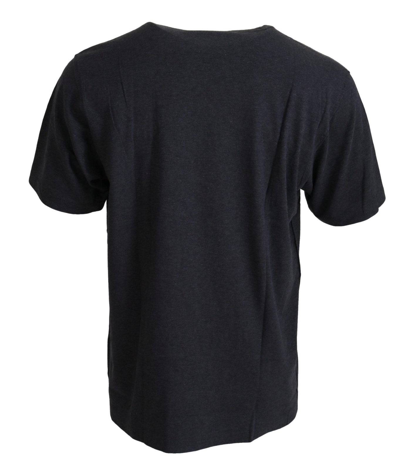 Dolce & Gabbana Graues Kurzarm-T-Shirt mit Rundhalsausschnitt aus Baumwolle