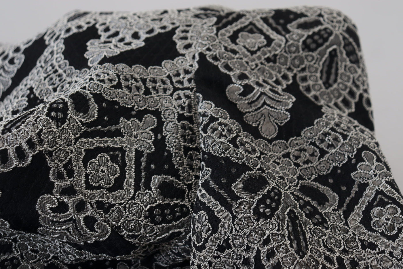 Dolce & Gabbana Schwarz-graues Jacquard-Bodycon-Kleid