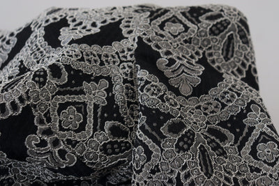 Dolce & Gabbana Schwarz-graues Jacquard-Bodycon-Kleid
