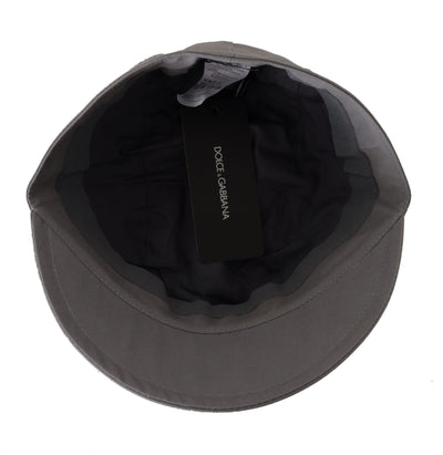 Dolce & Gabbana Graue Newsboy-Mütze Männer Capello Baumwollmütze