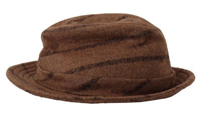 Dolce & Gabbana Brauner Fedora Gestreifter Druck Sommerhut