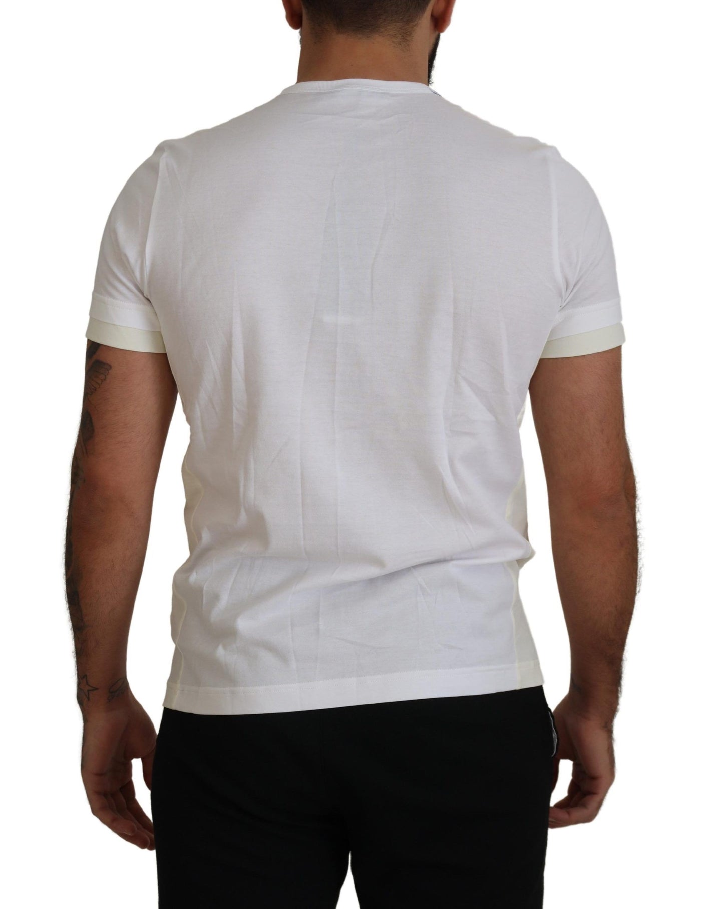 Dolce & Gabbana Weißes Klappentaschen-T-Shirt mit kurzen Ärmeln