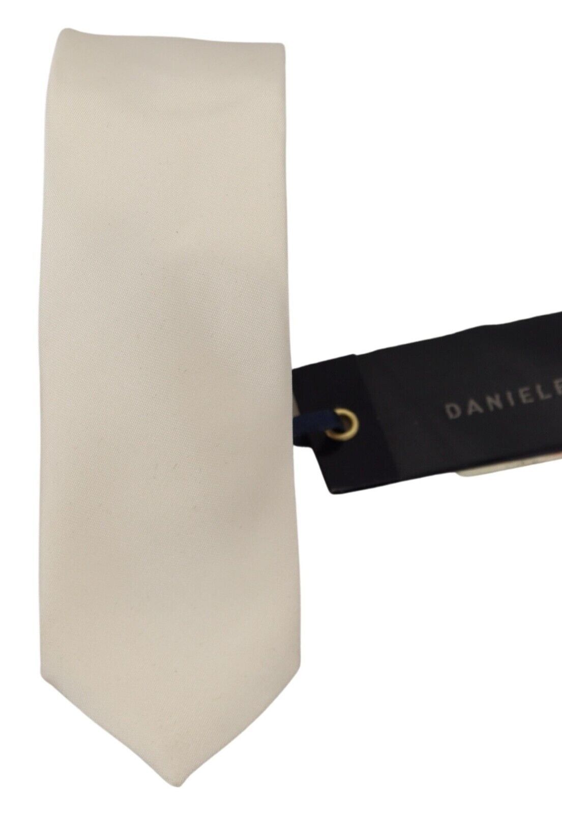 Daniele Alessandrini Off White Silk Herren Krawatte Verstellbares Accessoire Krawatte