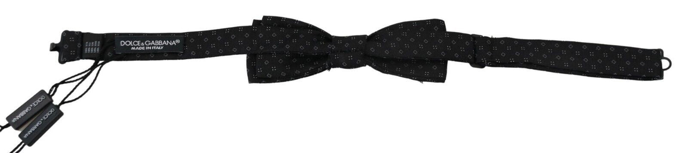 Dolce & Gabbana Schwarze Seidenkrawatte gemustert Herren Accessoire Fliege