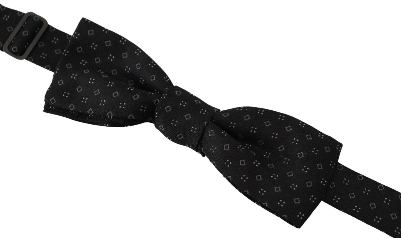 Dolce & Gabbana Schwarze Seidenkrawatte gemustert Herren Accessoire Fliege