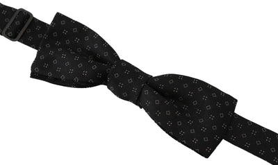 Dolce & Gabbana Schwarze Seidenkrawatte gemustert Herren Accessoire Fliege
