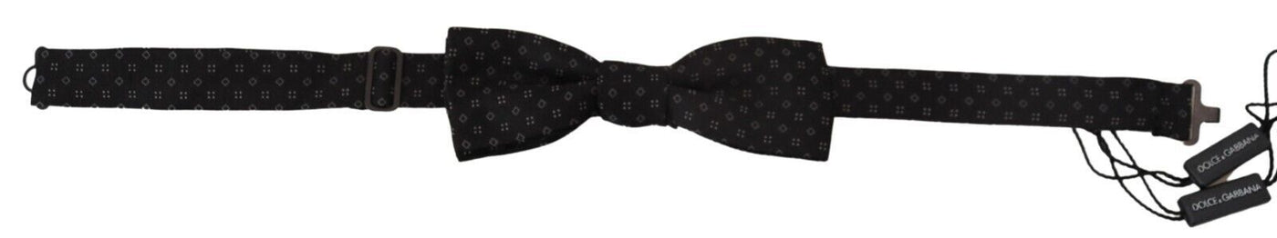 Dolce & Gabbana Schwarze Seidenkrawatte gemustert Herren Accessoire Fliege
