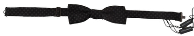 Dolce & Gabbana Schwarze Seidenkrawatte gemustert Herren Accessoire Fliege