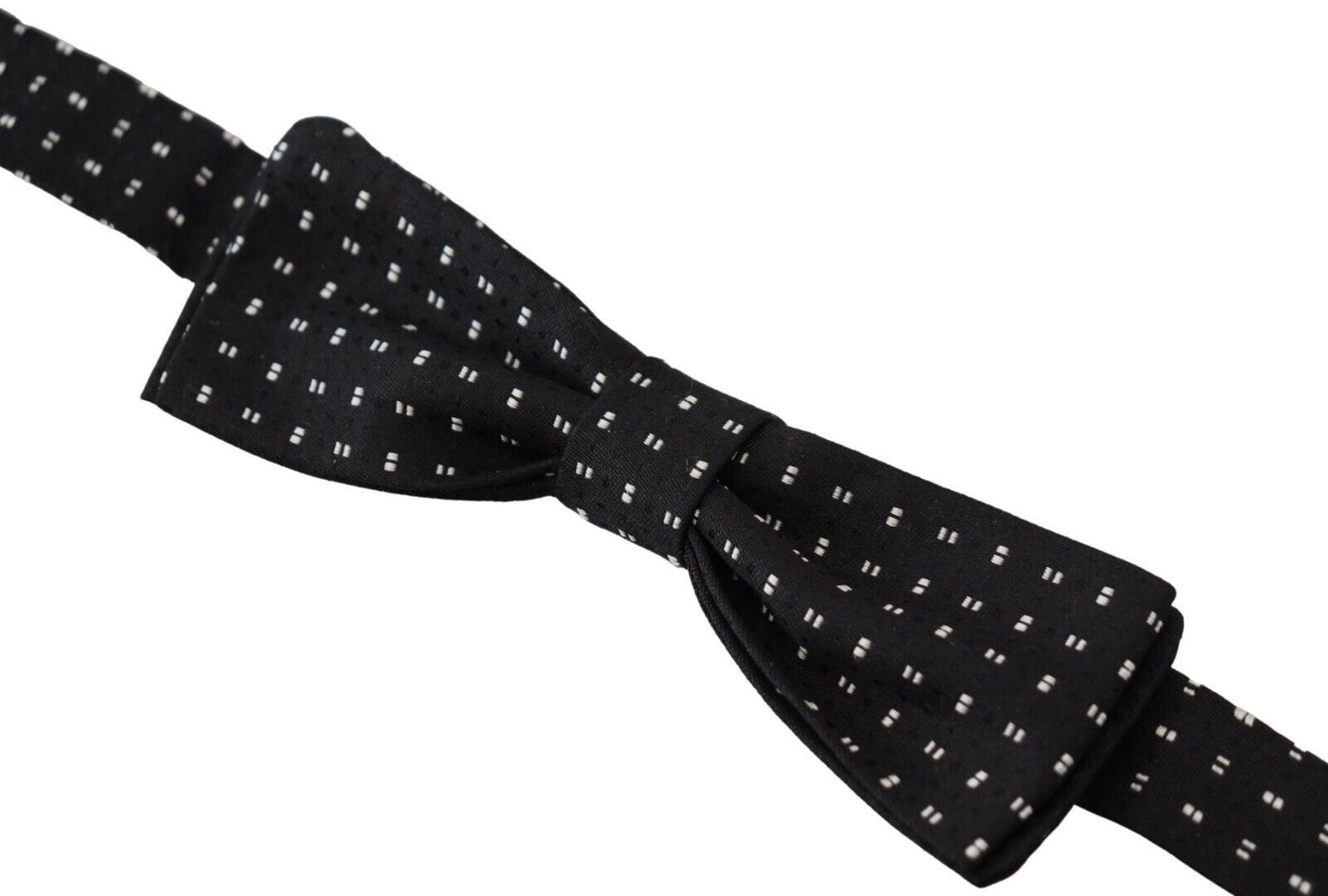 Dolce & Gabbana Schwarz Seide Gemustert Hals Papillon Accessoire Fliege