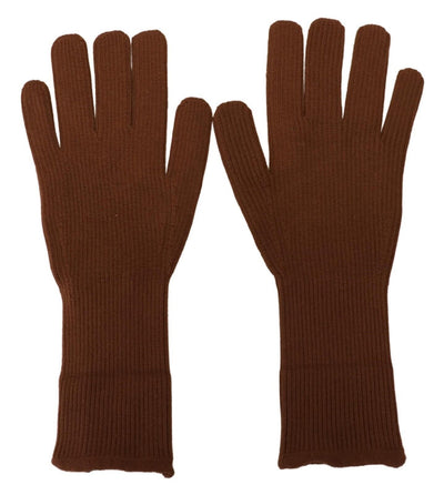 Dolce & Gabbana Braune Kaschmir-Handschuhe für Männer mit Handschuhen