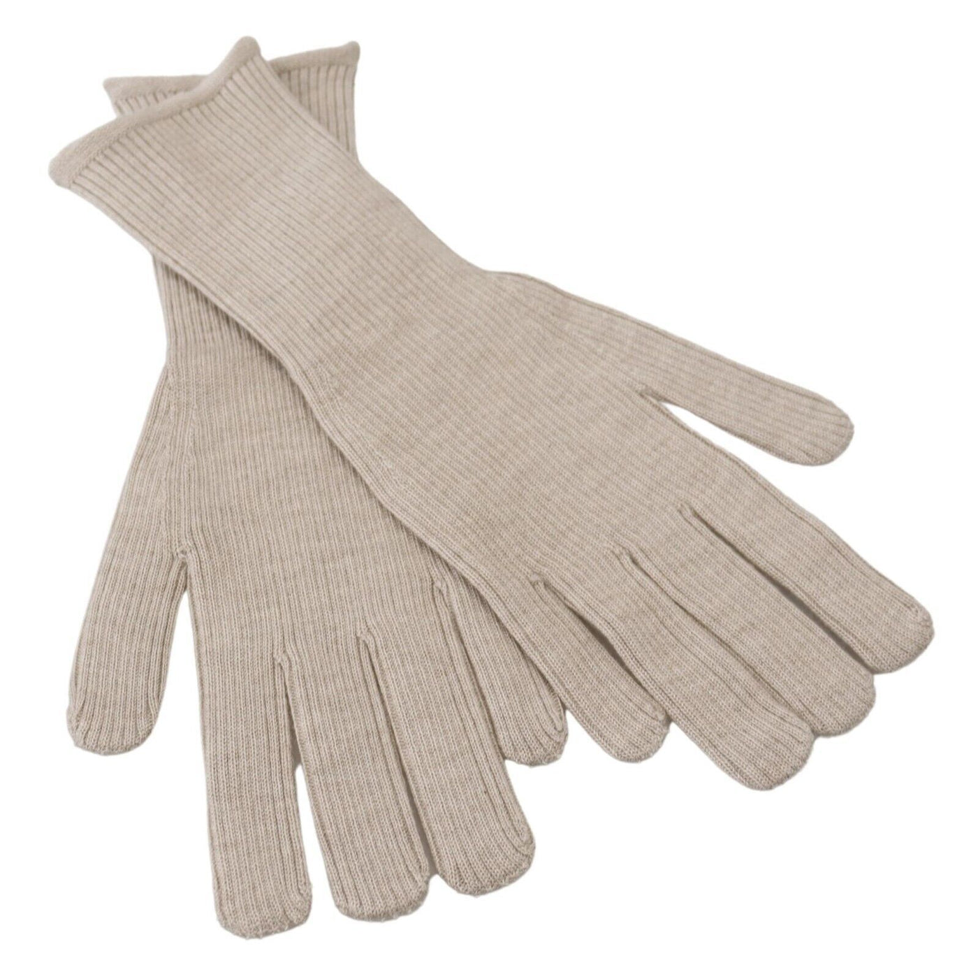Dolce & Gabbana Elfenbeinfarbene Kaschmir Seidenhandschuhe Mitten Herrenhandschuhe