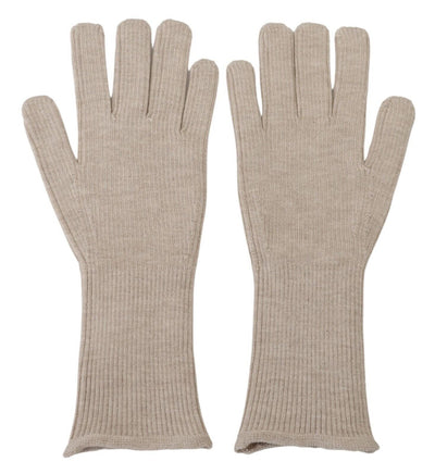 Dolce & Gabbana Elfenbeinfarbene Kaschmir Seidenhandschuhe Mitten Herrenhandschuhe