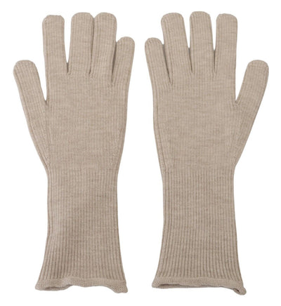 Dolce & Gabbana Elfenbeinfarbene Kaschmir Seidenhandschuhe Mitten Herrenhandschuhe