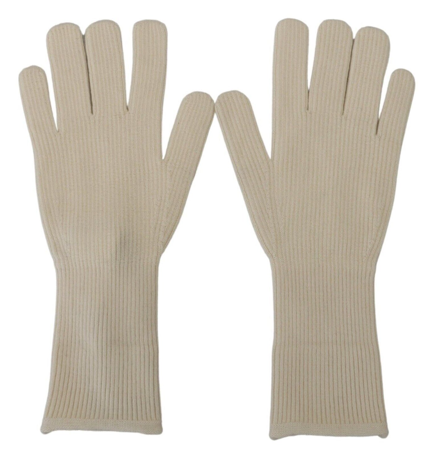 Dolce & Gabbana Weiße Kaschmir Strickhandschuhe Mitten Herrenhandschuhe