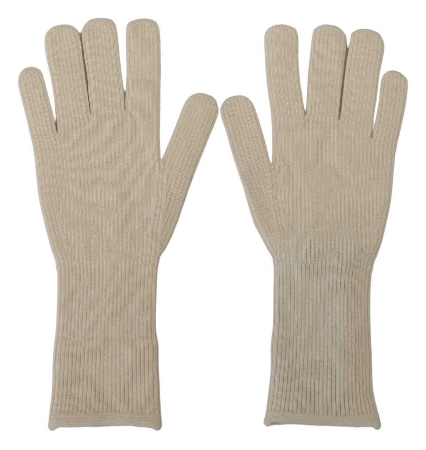 Dolce & Gabbana Weiße Kaschmir Strickhandschuhe Mitten Herrenhandschuhe