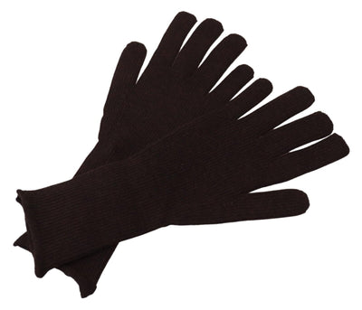 Dolce & Gabbana Braun Kaschmir Seide Hände Mitten Herrenhandschuhe