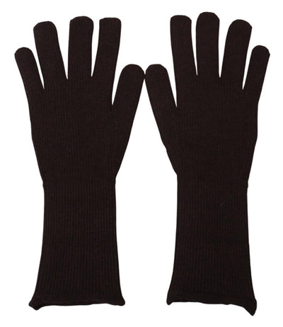 Dolce & Gabbana Braun Kaschmir Seide Hände Mitten Herrenhandschuhe