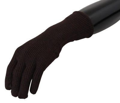 Dolce & Gabbana Braun Kaschmir Seide Hände Mitten Herrenhandschuhe