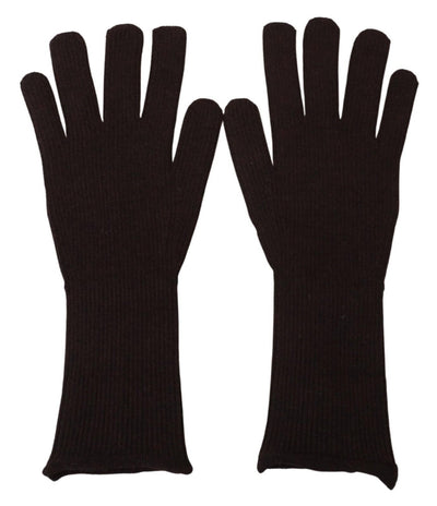 Dolce & Gabbana Braun Kaschmir Seide Hände Mitten Herrenhandschuhe